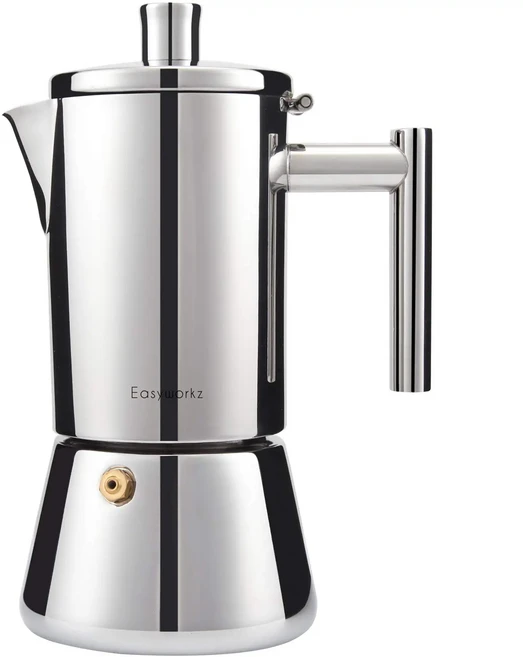 맞춤형 스토브탑 에스프레소 메이커 스테인리스 스틸 이탈리아 커피 머신 인덕션 모카포트, 01 300ml-1