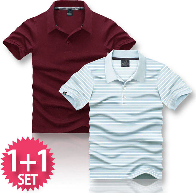 블루포스 플러하 + 바트 반팔카라티 1+1 세트 [2장 묶음] 남자 티셔츠 남성 반팔티 단체티 남녀공용 커플티 여름 골프티 [국내생산]