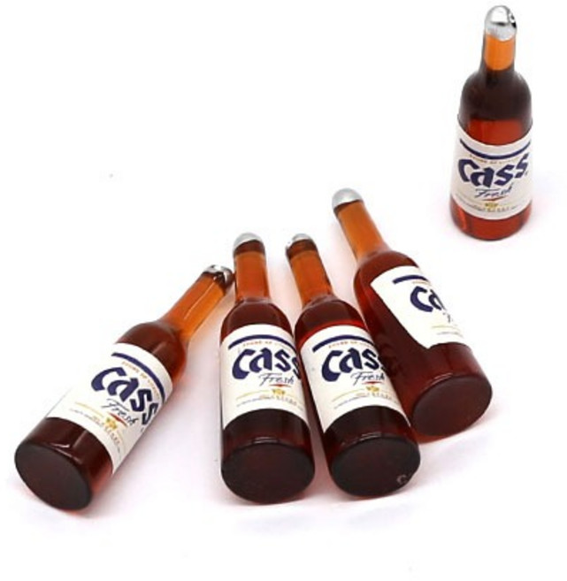 맥주 카스 미니어쳐 5개 3.5cm A-01-086