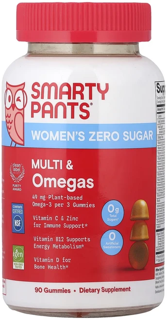 새해 첫좋은선물 SmartyPants 여성용 설탕 무함유 멀티 & 오메가 구미젤리 오렌지 맛 구미젤리 90개 제대로 할인합니다, SmartyPants여성용설탕무함유멀티오메가구미젤리오렌 - 쿠팡