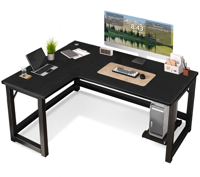 이엔비 L자형 코너 책상, 블랙