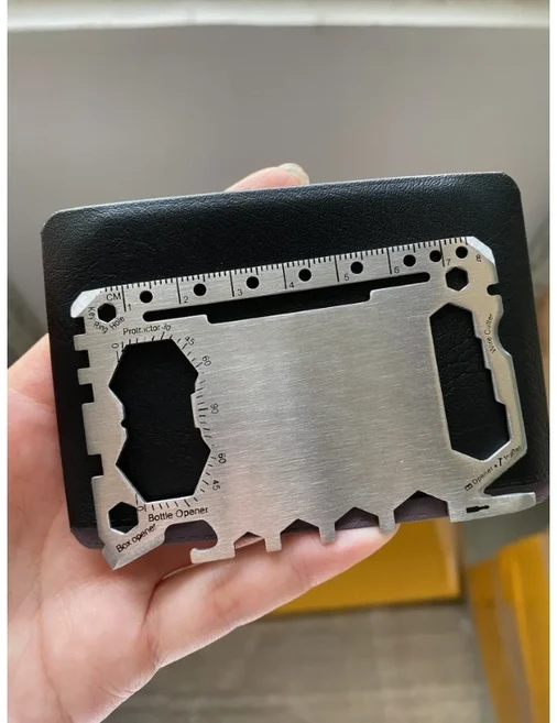 호신용 스테인레스 스틸 가제트 나이프 야외 생존 다기능 전술 도구 휴대용 자기 삼단봉, 01 은