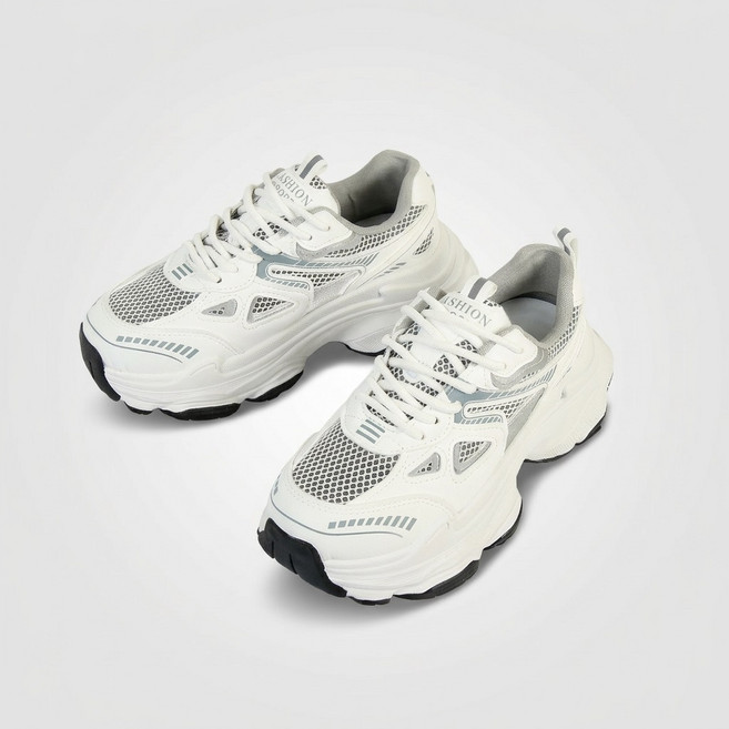 [트리샤] 매쉬 6Cm 통굽 어글리 패션운동화 스니커즈 BK C-1