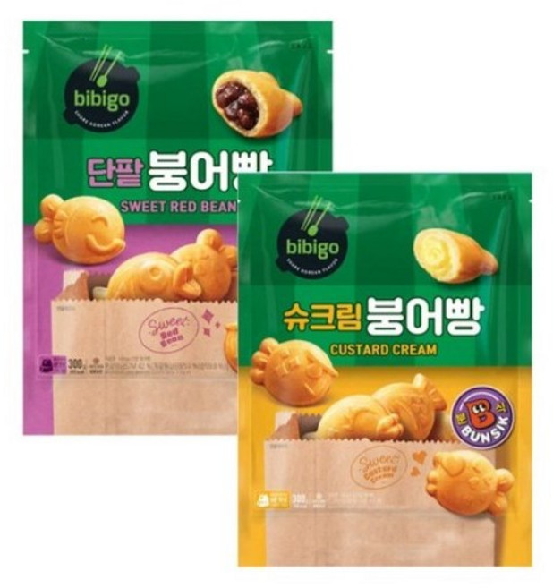 비비고 슈크림 붕어빵 300g + 단팥 300g(총2개), 1개