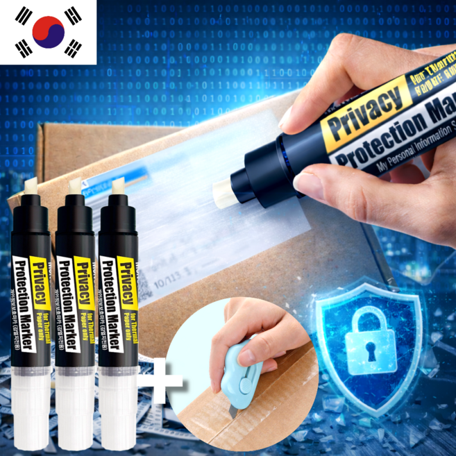 아마폴라 국산 대용량 택배 송장지우개 개인정보보호마카, 3개, 무색투명