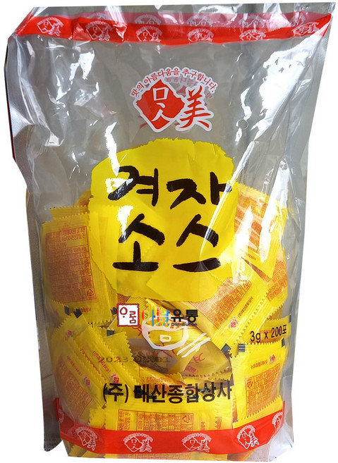 태산 맛미 겨자소스 3g x200개 / 하절기 냉장보관 요망, 1개