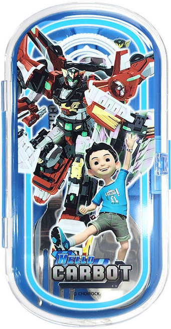 헬로카봇16 용사 미니 스푼포크 케이스세트 수저세트 유아 어린이 아동, 1개, 블루