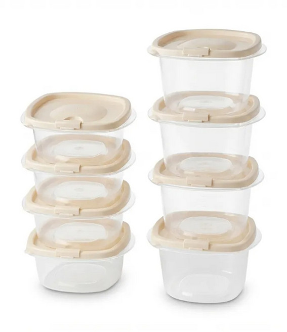 DAMDA 담다톡 전자레인지 보관용기 냉동밥, 1세트, 정사각8p