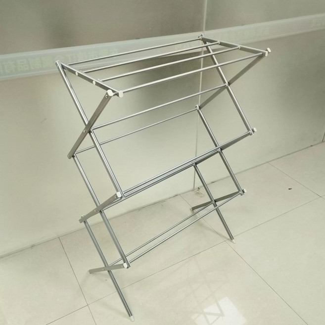 빨래 건조대 가정용 빨래건조 접이식건조대 빨래건조대 제품 X자 옷걸이대 건조 바닥 접이식 옷걸이, 3.실버 페인트 6단 옷걸이