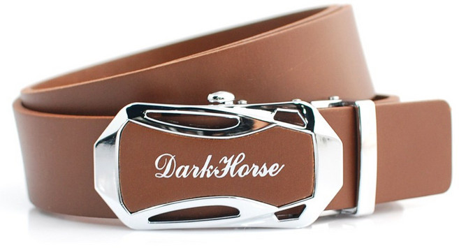 다크호스 골프 이탈리아 천연 통가죽 벨트 자동 버클 프로젝트 NO.2, 라이트브라운