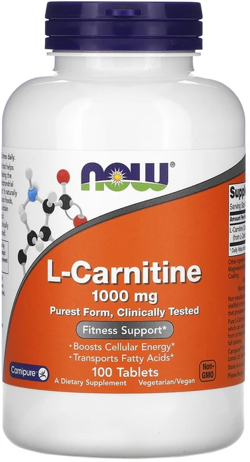 나우푸드 L카르니틴 L-Carnitine Carnipure 1000mg 100캡, 100정, 1개 - 쿠팡