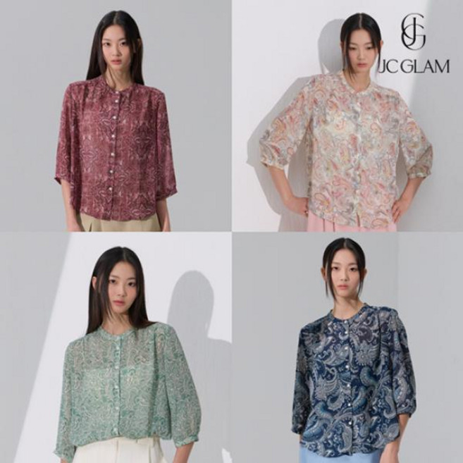 제이시글램 시폰 재킷 블라우스 4종