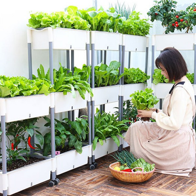 멀티 저면관수 텃밭세트 채소화분(MVP-05), 3단(기본-바퀴없음), 1개