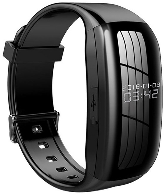 풋브레이크 카메라 브레이크 8-256GB 비디오 미니 시계 오디오 음성 레코더 팔찌 USB 플래시 드라이버 Dictaphone 소음 감소 사운드 녹음 손목 밴드, 32G, Black, 1개