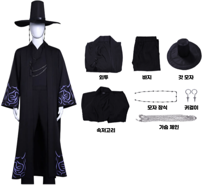 케이팝 데몬 헌터스 코스프레 의상 사자보이즈 할로윈 헌터릭스 코스튬 고퀄리티 케데헌 아동용 진우 저승사자옷 굿즈 데몬 헌터스 Kpop demon hunters 아기코스튬