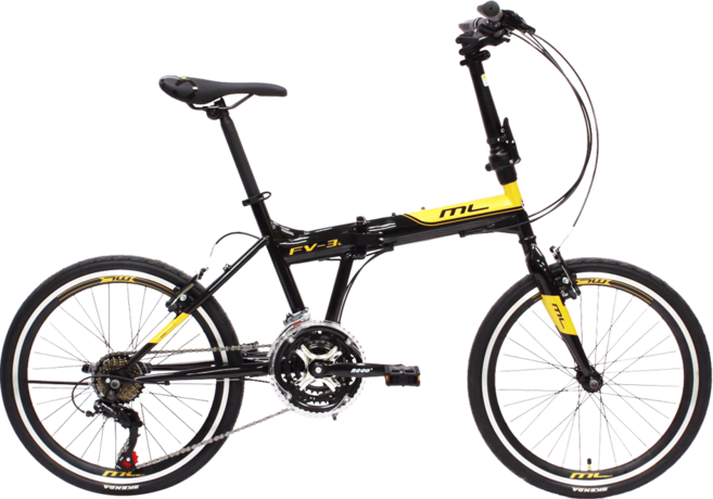 BIKEONE M30 入門20吋21速日本SHIMANO煞變合一搭載451輪組折疊車, 黑/金, 1個