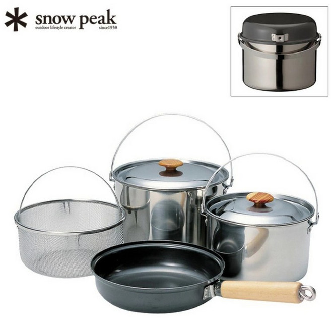 스노우피크 필드쿠커 코펠 세트 PRO3 CS-023R, 1세트