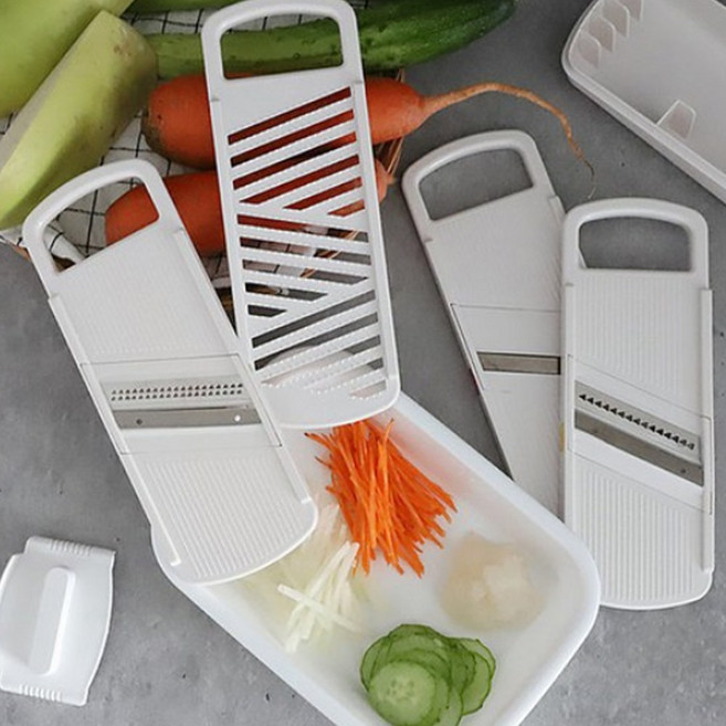 시모무라 야채공방 손잡이 채칼 강판 슬라이서 4종 + 케이스 + 안전홀더 세트 VSY-01, 1개