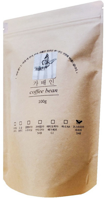 [가배인]3 500원짜리의 35 000원 가치 맛있는원두커피 코스타리카 따라주, 100g, 1개, 홀빈(분쇄안함)