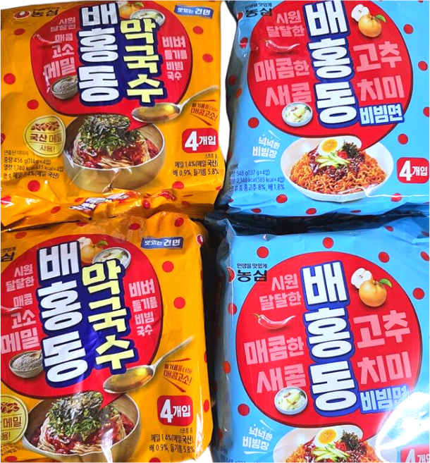 농심 배홍동막국수 8개 + 비빔면 8개, 137g