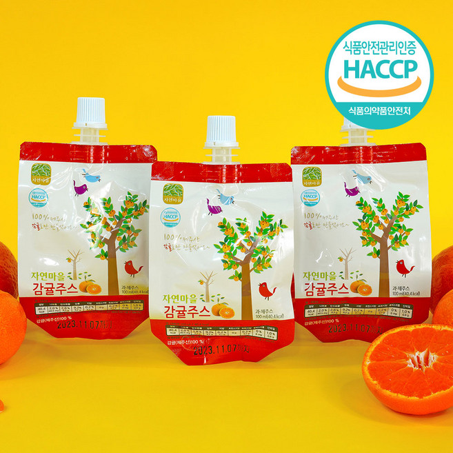 자연마을 감귤주스, 100ml, 20개