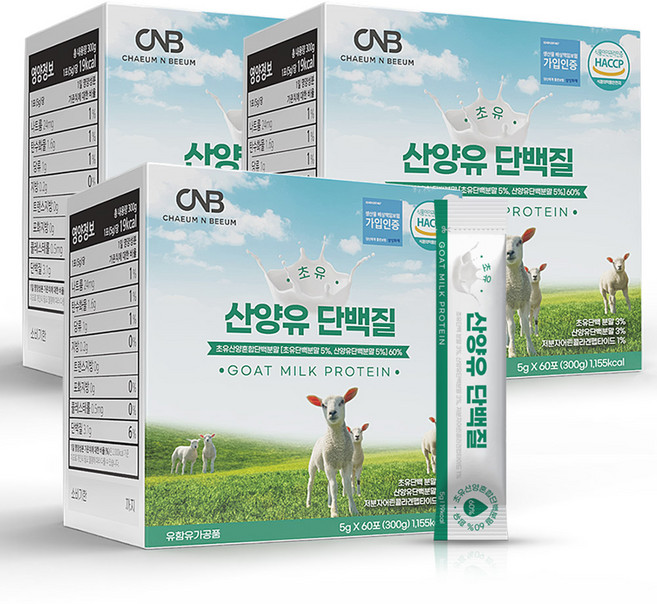 채움앤비움 산양유 초유 단백질 콜라겐 분말 스틱 5gx60포, 3개, 300g