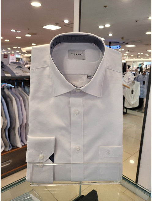 [예작] 일반핏 솔리드 레귤러 카라 긴소매 와이셔츠 드레스 셔츠