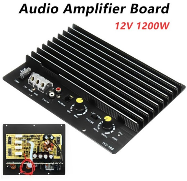 12V 모노 차량용 파워 앰프 최대 1200W 고출력 자동차 서브우퍼 오디오 앰프 보드 스피커 모듈 액세서리