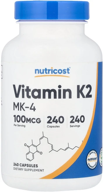 뉴트리코스트 비타민K-2 MK-4 100mcg 240 캡슐, 2개, 240정 - 쿠팡