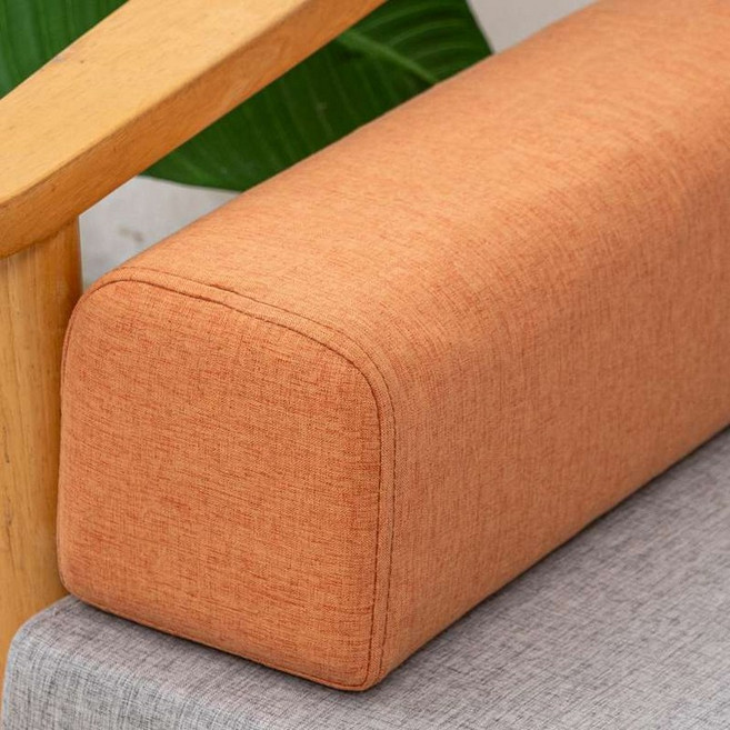 소파 팔걸이 직사각 쿠션 통스펀지 긴베개, 오렌지