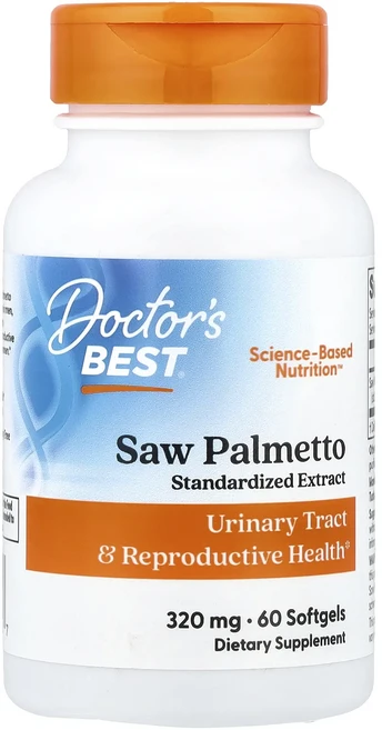 단백질 비타민 철분 마그내슘 칼슘 Doctor's Best 쏘팔메토 표준화 추출물 320mg 소프트젤 60정 고루고루섭취해주세요, DoctorsBest쏘팔메토표준화추출물320mg소프트젤 - 쿠팡