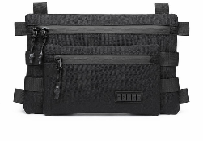 OZUKO 패션 남성 숄더백 야외 스포츠 슬링 메신저백 10 대 남성 방수 소형 무게추 크로스바디, 검정색