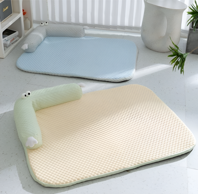 포미온 강아지 고양이 사계절 미끄럼방지 펫 방석, 민트오렌지, 1개