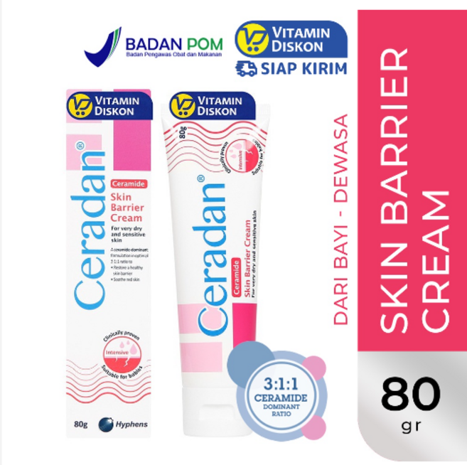 Ceradan 세라단 스킨베리어 리페어크림 80g 싱가포르보습크림, 1개