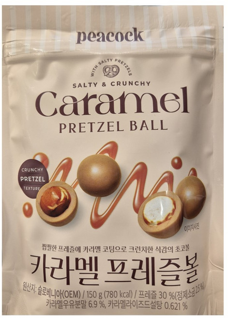 피코크 카라멜 프레즐볼 150g, 3개