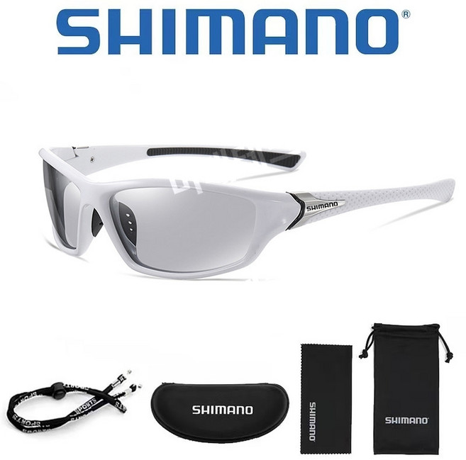 SHIMANO 변색 편광 고화질 낚시 선글라스 루어 낚시 플랫폼 낚시 운전 주야간 사용, 3029 화이트 변색 렌즈
