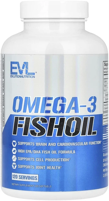 EVLution Nutrition 오메가3 피쉬 오일 1000mg 소프트젤 120정, EVLutionNutrition오메가3피쉬오일1000m, 1개 - 쿠팡