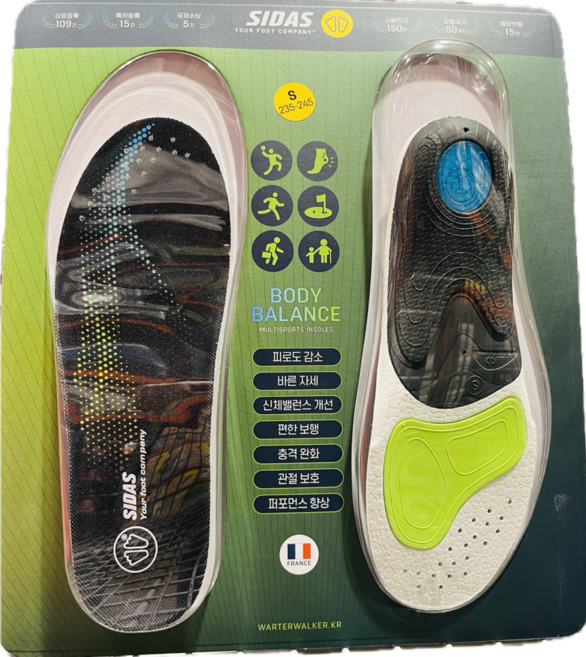 시다스 바디 밸런스 인솔 1쌍 교정용 깔창 신체 균형잡기 충격흡수 발의 피로개선 코스트코, 1개