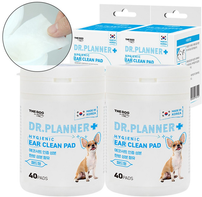 더독 강아지 고양이 귀세정제 눈물자국 제거 클리닝 패드 세정티슈 냄새제거 외이염예방, 350g, 1개, 아이+이어클리닝 패드 80매