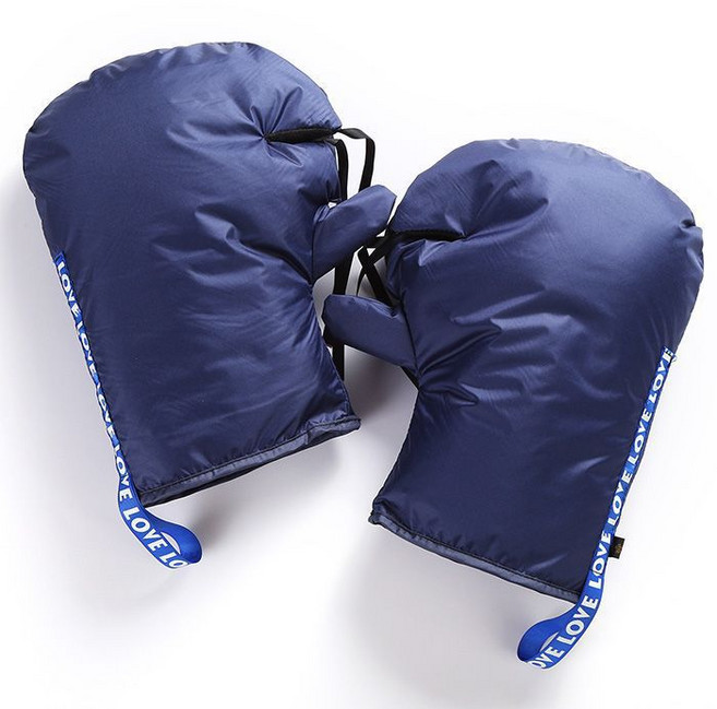 헬로엑스 오토바이 스쿠터 핸들워머 방수 방한 기모 전기자전거 전기스쿠터 방한토시, 네이비