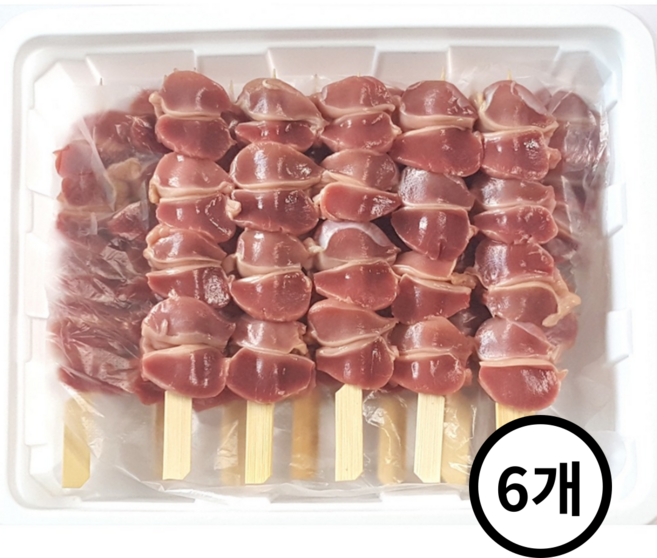 국내산 닭근위 꼬치 모래집 똥집 숯불 바베큐 구이용, 6개, 500g