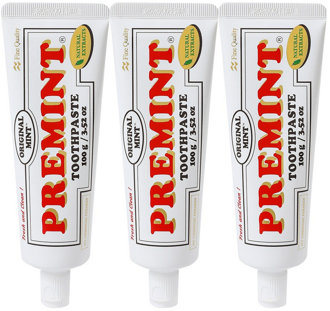 PREMINT 프레민트 오리지널민트 치약, 3개, 100g