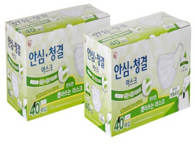 [CI107건강/영양제(홈케어/구급용품)] 아이리스 일회용 마스크 40매x2