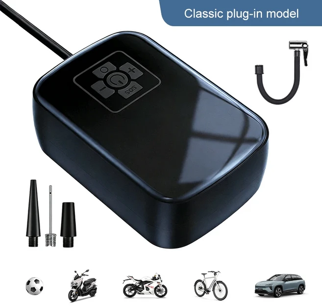 QIKUI 12V 미니 자동차 에어 펌프 휴대용 타이어 공기 주입기 핸드헬드 무선 디지털 디스플레이 충전식 펌, 03 Classic