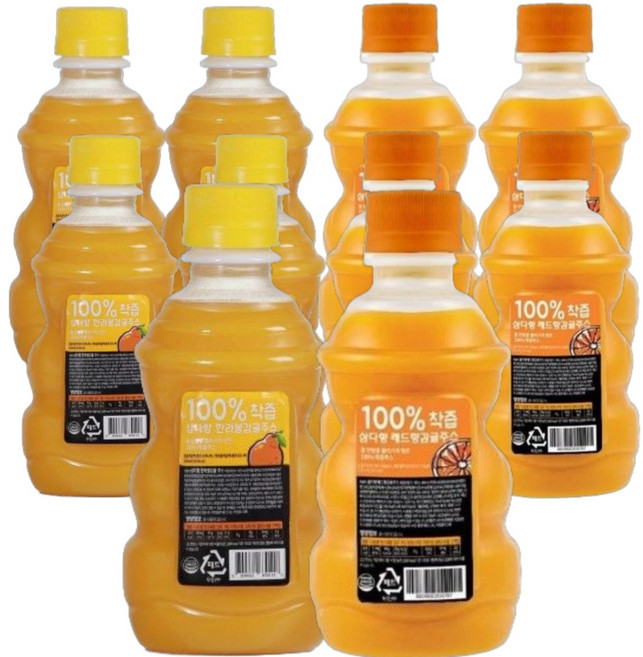 빙그레 제주 삼다향 100% 착즙 감귤주스 320ml 혼합10입 (한라봉5입+레드향5입)