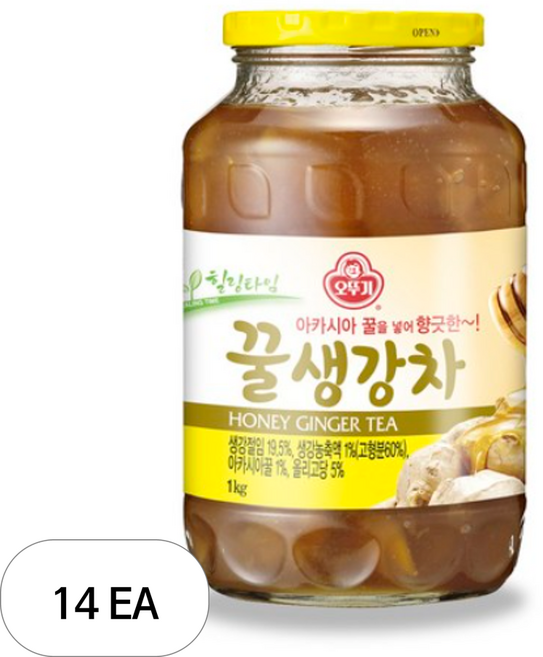 오뚜기 힐링타임 꿀생강차, 1kg, 1개입, 14개