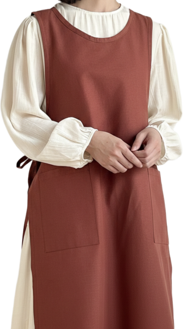 리브론 16수 롱트임 앞치마, 1개, 브릭 브라운