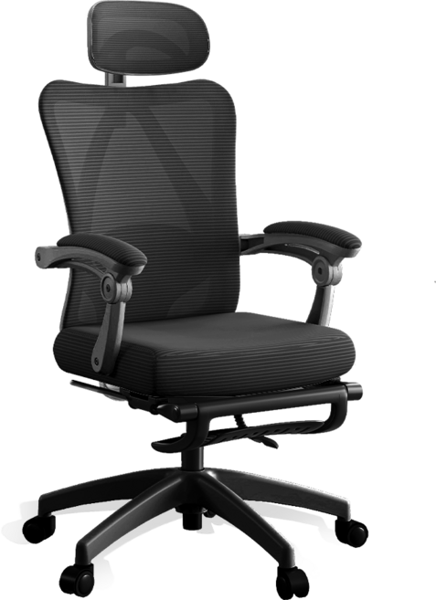 Homey Nest 컴퓨터 4향 허리받침 조절의자 책상용 사무용 사무실의자 HN-OC90W, 블랙