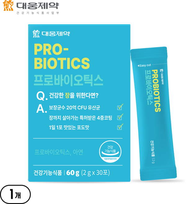 [유산균 장건강] 대웅제약 프로바이오틱스 유산균, 1개, 30회분