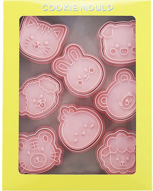 Mian Xiao Xin 비스킷 몰드 베이킹 쿠키스탬프 세트 MX001, 동물 캐릭터 A, 1개